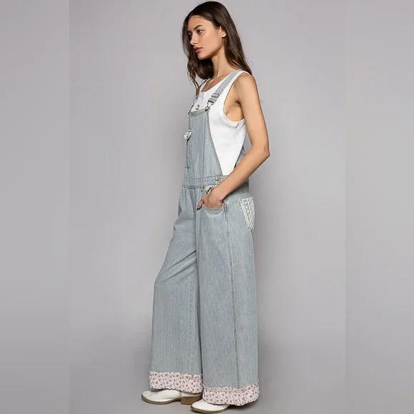 POL “Vintage Garden Overalls” | Denim Stripe - Picture 4 of 10